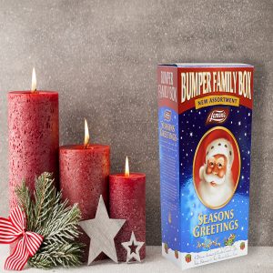 Christmas candles and lights. Christmas background.
